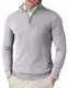 COOFANDY Pullover Herren Troyer Stehkragen Pullover Half Zip Rollkragenpullover mit Reißverschluss Winterpullover Slim Fit Pullis Strickpullover Hellgrau M