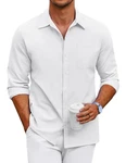 COOFANDY Herren Langarm Hemd Business Freizeithemd 