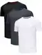 3er Pack T-Shirts Für Herren Fitness Sport Tshirts Herren Funktionsshirt Laufshirt Herren Kurzarm Sommer Fitnessshirt Trainingsshirt Sport Kleidung Männer Atmungsaktive Shirts-Schwarz grau weiß-M