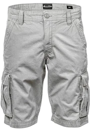 Herren Cargoshorts Männer Kurze Bermuda Hose Regular Fit 7027 Hellgrau W32