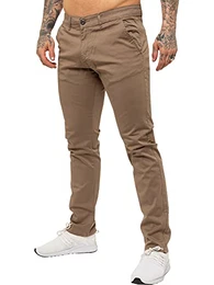 989Zé ENZO Herren Chinohose Slim Fit Stretch Chino Jeanshose EZ348 BEIGE 32W / 32L