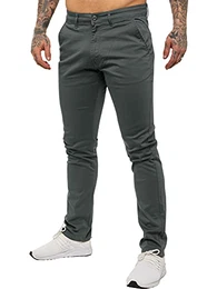 989Zé ENZO Herren Chinohose Slim Fit Stretch Chino Jeanshose EZ348 Grey 32W / 32L
