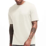 VEIISAR Herren Dickes Rundhals T-Shirt mit Anti-Schrumpfung (T2) Beige (T2)
