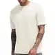 VEIISAR Herren Dickes Rundhals T-Shirt Herren Hochwertiges Baumwoll Schwergewicht T-Shirt mit Anti-Schrumpfung(T2 Beige M)
