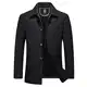 KUDORO Herren Wintermantel Wolle Kurzmantel Herren Wollmantel Winterjacke Slim Fit für Business Freizeit Peacoat Herren Casual(Schwarz,M)