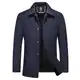 KUDORO Herren Wintermantel Wolle Kurzmantel Herren Wollmantel Winterjacke Slim Fit für Business Freizeit Peacoat Herren Casual(Marineblau,M)