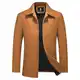 KUDORO Herren Wintermantel Wolle Kurzmantel Herren Wollmantel Winterjacke Slim Fit für Business Freizeit Peacoat Herren Casual(Braun,M)