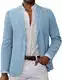 Grace Karin Lässiger Blazer für Herren, Anzugjacke, 2 Knöpfe, leicht, Sakko, Himmelblau, S