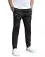 HMIYA Herren Hose Chino Cargo Jogginghose Herren Baumwolle Sporthose Casual Freizeithose Elastische Taille mit Kordelzug Sweatpants Herren mit 4 Taschen(Schwarz,L)