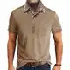 Comilaka Poloshirt Herren Kurzarm Kontrastfarbe T Shirts mit Tasche Polo Klassisches Sommer