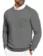 COOFANDY Pullover Herren mit Rundhals-Ausschnitt Leichte Slim Fit Strickpullover Elegant Freizeit Basic Sweater Dunkelgrau M