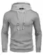 COOFANDY Herren Pullover mit Kapuze Hipster Waffe Kapuzenpullover Winter Gym Langarm Kordelzug Karierten Jacquard Pullover Hoodies M Hellgrau