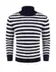 COOFANDY Pullover für Herren Rollkragenpullover Winterpullover Strickpullover Rollkragenpulli Rollkragen Pullover Sweater Männer Pullover Winter Warm Oberteile Streifen-C M