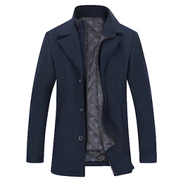 Herren Mantel mit Steppweste Winter Wollmantel Wolle Freizeit Dicker Übergangsmantel Outdoor Wintermantel, Blau 1953, M