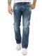 Rock Creek Herren Jeans Regular Fit Stretch Jeans Männerhose Herrenjeans Denim Hosen Herrenhose Straight Cut Stonewashed RC-2282 Blau W33 L36