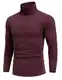 COOFANDY Herren Rollkragenpullover Thermo Rollkragenshirt Pullover Winter Rollkragen Rollkragenpulli Langarmshirt Dunkelrot M
