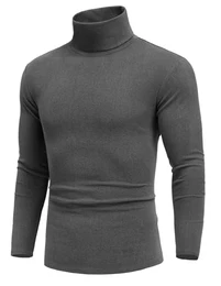 Rollkragen Pullover Herren Rollkragenshirt Rollkragenpullover Unterziehrolli Rollkragen Pulli Herren Grau M