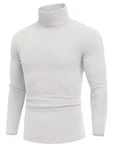 COOFANDY Rollkragenpullover Herren Rollkragenshirt Pullover Winter Weiß
