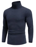 COOFANDY Rollkragenpullover Herren Rollkragenshirt Pullover Winter Persisches Blau