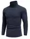 COOFANDY Rollkragenshirt Herren Thermo Pullover Rollkragenpullover Herren Winter Langarmshirt Persisches Blau M