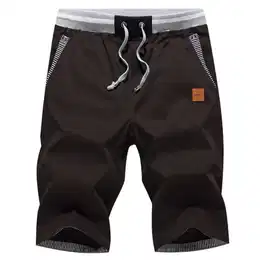 Kurze Hosen Herren Shorts Sommer Shorts Chino Baumwolle mit Tunnelzug Braun M