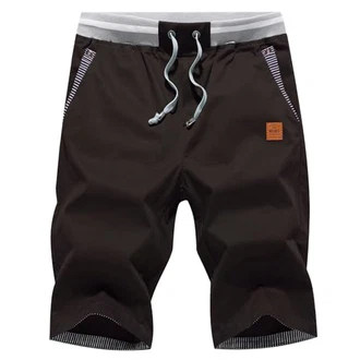 JustSun Kurze Hosen Herren Shorts Sommer Chino mit Tunnelzug Braun