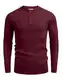 COOFANDY Herren Pullover Winterpullover mit Knopfleiste Henley Strickpullover Männer Pullover Business Strickpulli Weinrot S