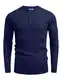 COOFANDY Herren Pullover mit Knopfleiste Henley Strickpullover Dünner Langarm Pullover Herren Männer Pulli Blauviolett M