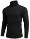 COOFANDY Rollkragenpullover Herren Winter Rollkragenpulli Strickpullover Turtleneck Sweater Basic Pullover mit Rollkragen Langarmshirt Rollkragen Männer Rolli Slim Fit Schwarz M