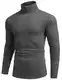 COOFANDY Langarmshirt Herren Rollkragenshirt Winter Pullover Rollkragen Herren Sweater Strickpullover Basic Pullover Männer Rollkragenpullover Slim Fit Dunkelgrau M