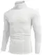 COOFANDY Langarmshirt Herren Rollkragenshirt Winter Pullover Rollkragen Herren Sweater Strickpullover Basic Pullover Männer Rollkragenpullover Slim Fit Weiß M
