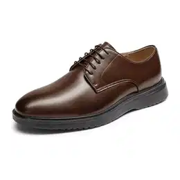 Herren Anzugschuhe mit Popcornsohlen Schnürhalbschuhe mit weicher Rückfederung Businessschuhe bequem,Size 41,Dunkelbraun,SBOX2402M