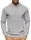 COOFANDY Pullover Herren mit Kapuze Langarm Casual Hoodie Unisex Twill Einfarbig Männer Kapuzenpullover Sport Sweatshirt mit Tsachen Hellgrau M