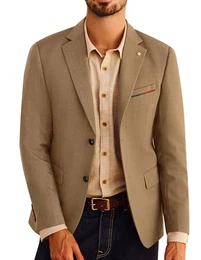 Herren Sakko 2 Knöpfe Anzüge & Sakkos für Herren Regular Fit Modern Braun M