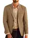 PJ PAUL JONES Herren Sakko 2 Knöpfe Anzüge & Sakkos für Herren Regular Fit Modern Braun M
