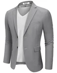 COOFANDY Sakko Herren Blazer Slim Fit Anzugjacken Business Freizeit Grau