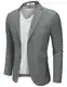 COOFANDY Blazer Herren Regular Fit Sakko Herren Sportlich Anzugjacken Freizeit Jacket Freizeit Leinen Dunkelgrau M
