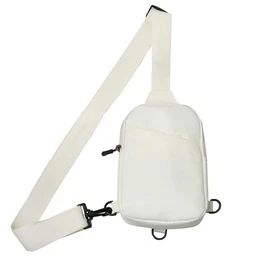 Sling Chest Crossbody Bag, Wasserdicht Brusttasche Herren Umhängetasche, Leichte Brusttasche Herren mit Verstellbarem Schultergurt für Reise Wandern Radfahren Laufen (Weiß)