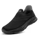 ODCKOI Slip on Sneaker Herren Ohne Schnürsenkel Schuhe Outdoor Sportschuhe Laufschuhe Leichtgewichts Atmungsaktiv Hand-Free Freizeit Straßenlaufschuhe Ganz in Schwarz QUANHEI-41