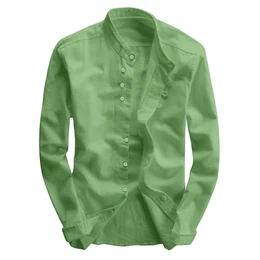 Hemd Herren Leinen Country Kleidung Leinenhemd Mittelalter Herren-Hemd Langarm/Business Freizeit Hochzeit/bügelleicht/Slim-Fit/Kragen Hemd Linen Hemd Herren