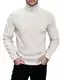 COOFANDY Rollkragenshirt Herren Rollkragenpullover Herrenpullover Langarm Feinstrick Pullover Winter Pullover Warm Pulli Business Unterziehrolli Sweater Solid Weiß M