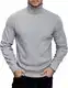 COOFANDY Pulli Herren Langarm Feinstrickpullover Rollkragenpulli Strick Pullover Warm Pulli Langarmshirt Kragen Pullover Knit Sweater Rollkragenpulli Casual Hellgrau L