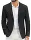 COOFANDY Herren Sakko Freizeit Business Strick Blazer 2 Knöpfe Reverskragen Regular Fit Anzugjacke Schwarz M