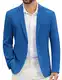 COOFANDY Herren Sakko Sportlich Freizet Leichte Anzugjacke Regular Fit Einfarbig Blazer mit 2 Knöpfe Blau M