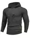 COOFANDY Herren Kapuzenpullover Hoodie Herren Waffel Sweatshirt Herren mit Kapuze Casual Langarm Streetwear Hoodie Pullover Herren Dunkelgrau M