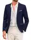 COOFANDY Herren Sakko Sportlich Freizeit Blazer Modern Jackett Business Anzugjacke 1 Knopf Marineblau M