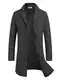 COOFANDY Mantel Herren Wintermantel Lang Warm Herrenmantel Reverskragen Trenchcoat Business Winterjacke mit Taschen Dunkelgrau M