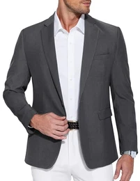 Herren Sakko Sportlich Blazer für Freizeit Sportsakkos Anzugjacken Business Jackett Männer Regular Fit Anzug EIN Knopf Modern Blazer Dunkelgrau M