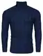 COOFANDY Herren Zopft Pullover Rollkragen Pullover Basic Strickpullover Rollkragenshirt Feinstrick Langarmshirt Männer Sweater Sweatshirt Marine Blau S