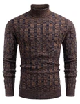 COOFANDY Herren Rollkragenpullover Zopfmuster Basic Slim Fit Bordeaux/Braun/Dunkelrot/Dunkelbraun